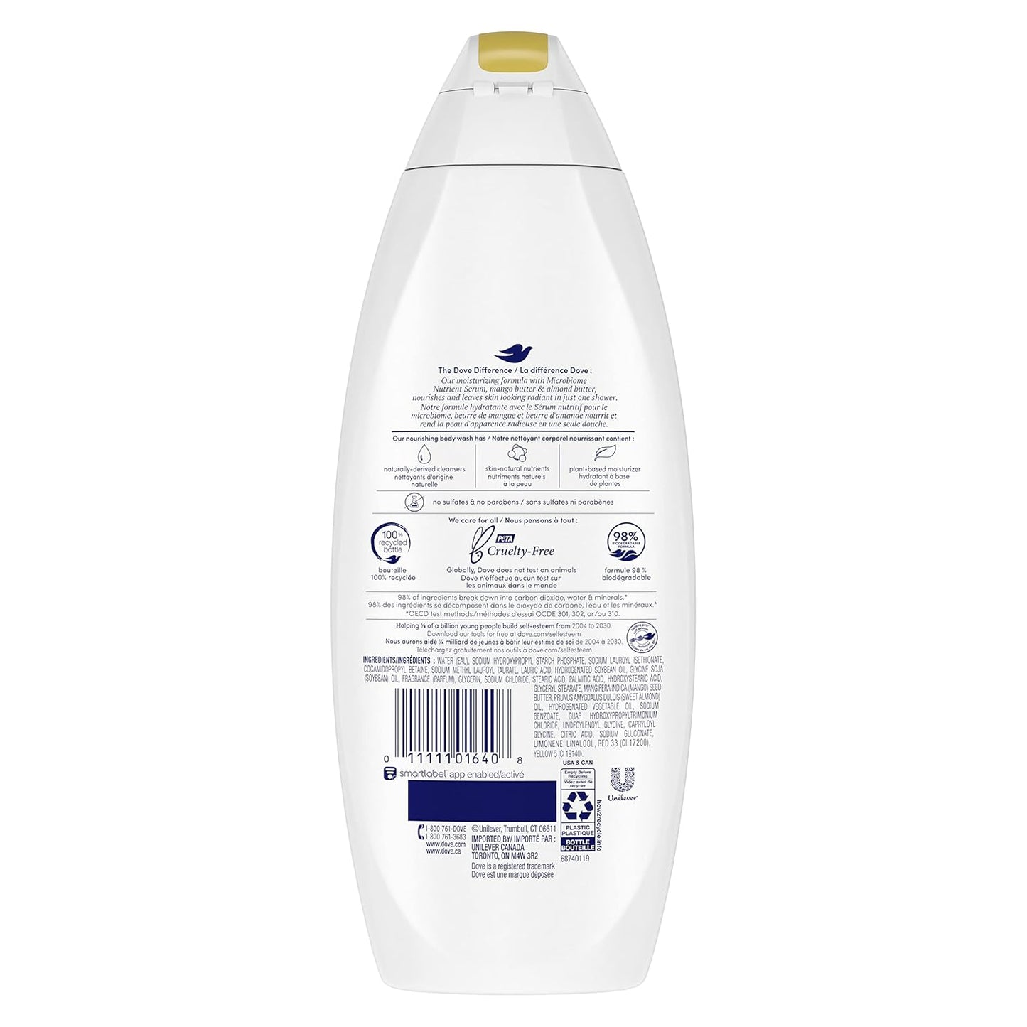 Glowing Body Wash Moisturizes for Radiant Skin Mango Butter and Almond Butter Moisturizing and Sulfate-Free 22 Oz, 4 Count