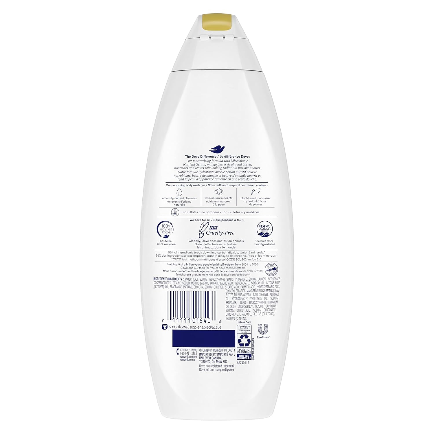 Glowing Body Wash Moisturizes for Radiant Skin Mango Butter and Almond Butter Moisturizing and Sulfate-Free 22 Oz, 4 Count