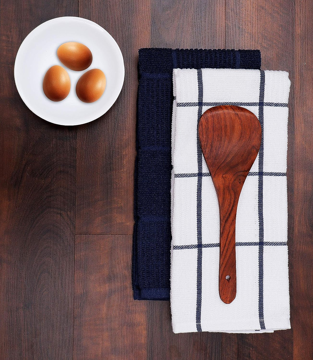Terry Dish Towel | Set of 4 | 16 X 26 Inches | Durable, Soft and Absorbent |100% Cotton Dishtowels | Perfect for Household and Commercial Uses | Blue