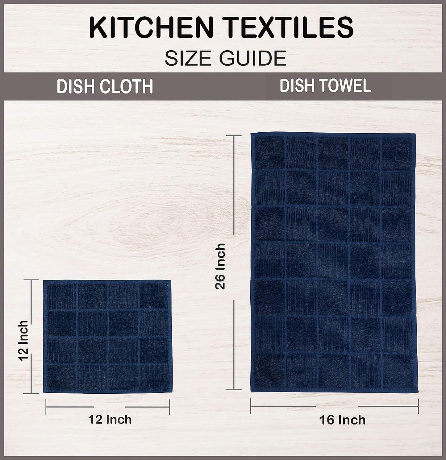 Terry Dish Towel | Set of 4 | 16 X 26 Inches | Durable, Soft and Absorbent |100% Cotton Dishtowels | Perfect for Household and Commercial Uses | Blue