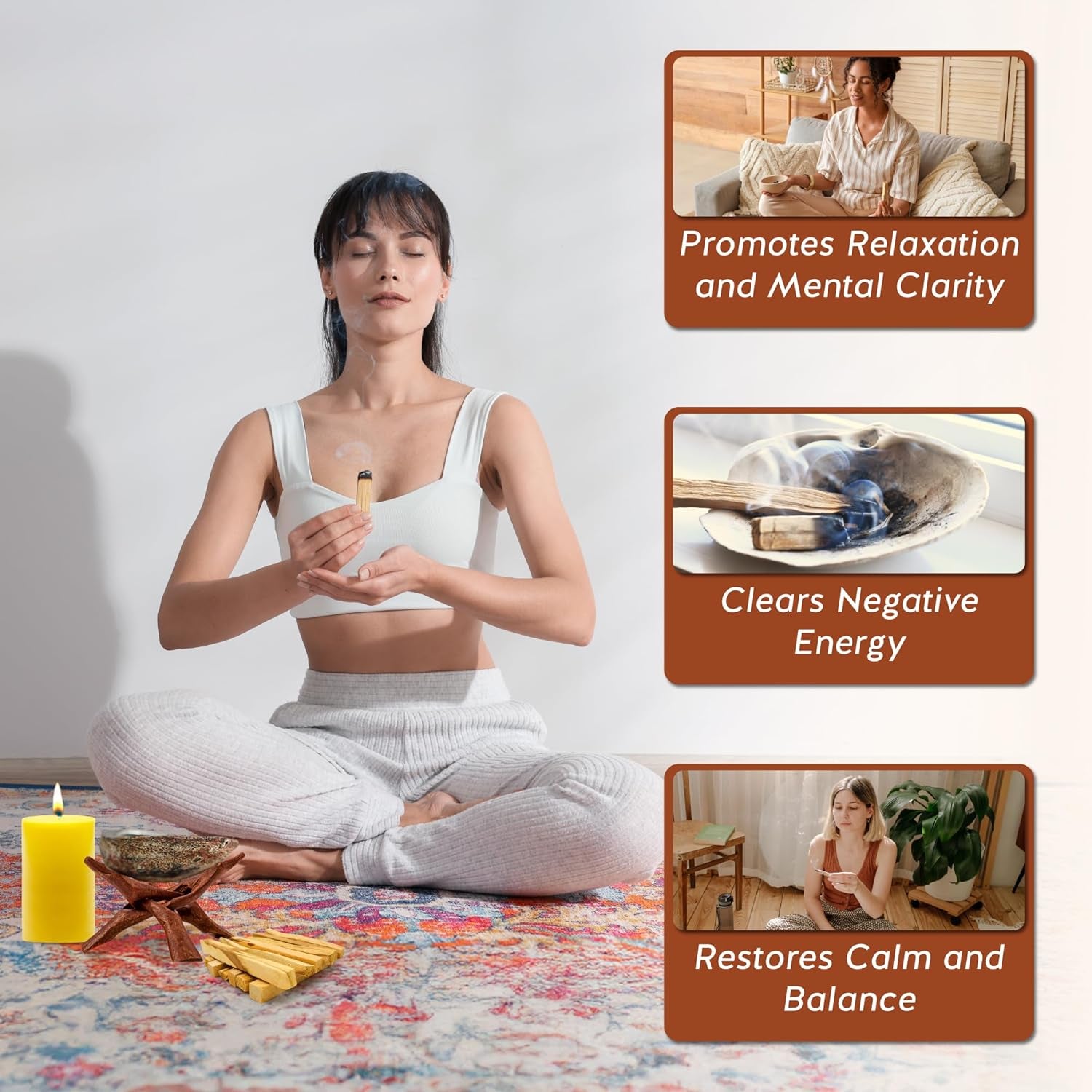 Palo Santo - Incense Sticks for Stress Relief, Spiritual Cleansing, Home Purification, Healing, Meditation, Gifts - Aromatic Holy Wood Incense - 100% Natural, Sustainable, Wild Harvested. (Pack of 12)