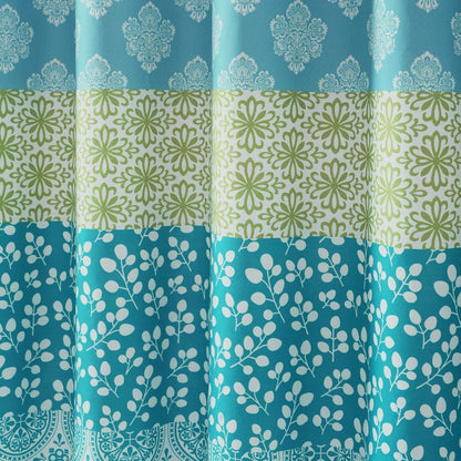 Bohemian Stripe Shower Curtain 72" W X 72" L Blue & Green - Bathroom Curtain - Striped Shower Curtain - Boho Decor - Fabric Shower Curtains