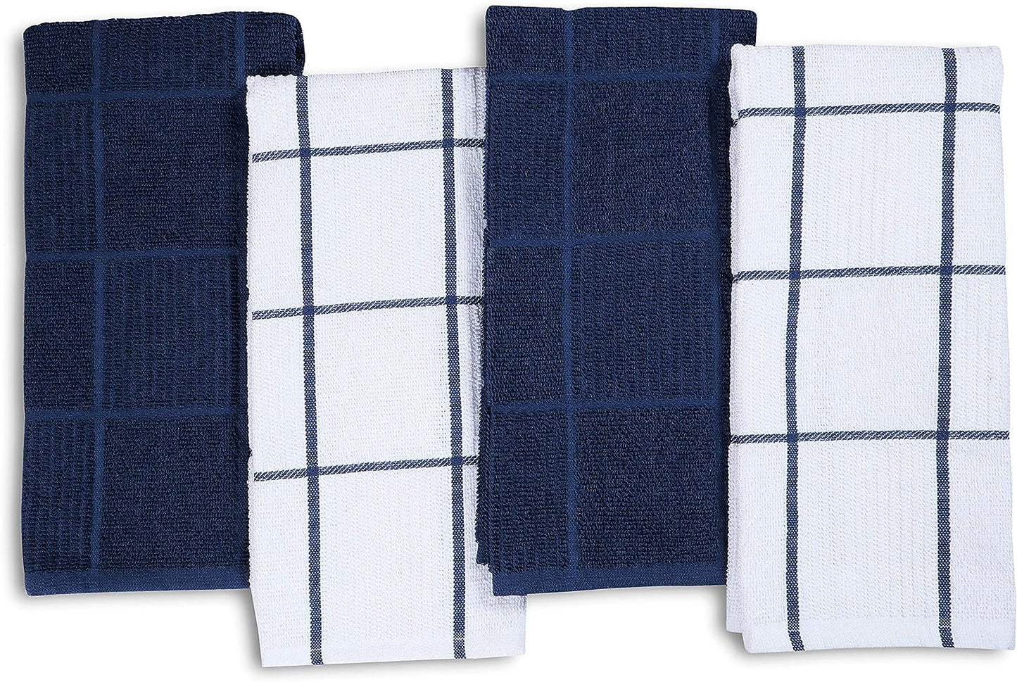 Terry Dish Towel | Set of 4 | 16 X 26 Inches | Durable, Soft and Absorbent |100% Cotton Dishtowels | Perfect for Household and Commercial Uses | Blue